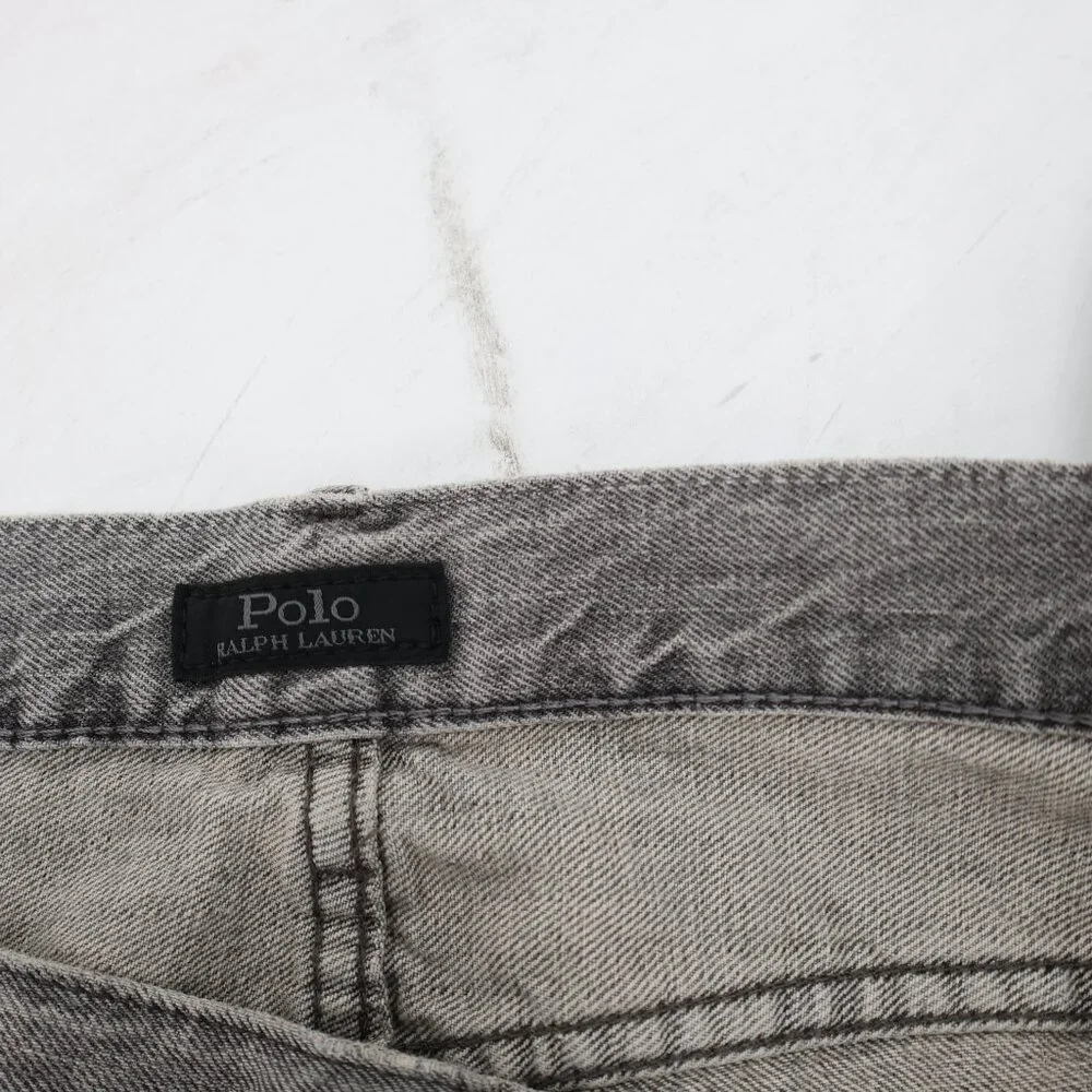 Polo Ralph Lauren Jeans Mens 34 36x30 Sullivan Slim Distressed Denim Rips gray